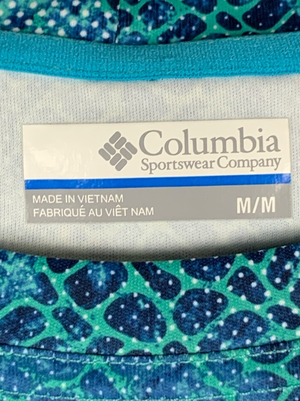 Columbia PFG Shirt Men’s M Blue Green Omni-Shade Realtree Long Sleeve Fishing - Picture 10 of 14